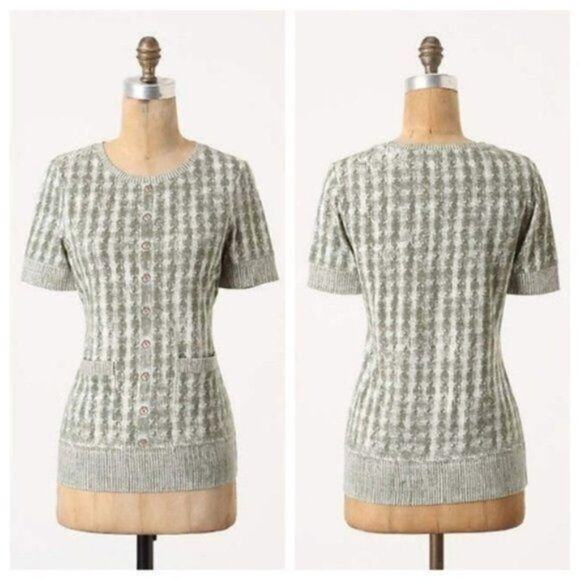 Anthropologie Pilcro Contrary to Winter Tee Womens Small Cable Knit Print - Picture 12 of 13